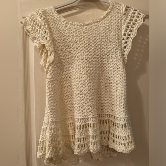 Anthropologie Flutter-Sleeve Sweater Top - Picture 3 of 7